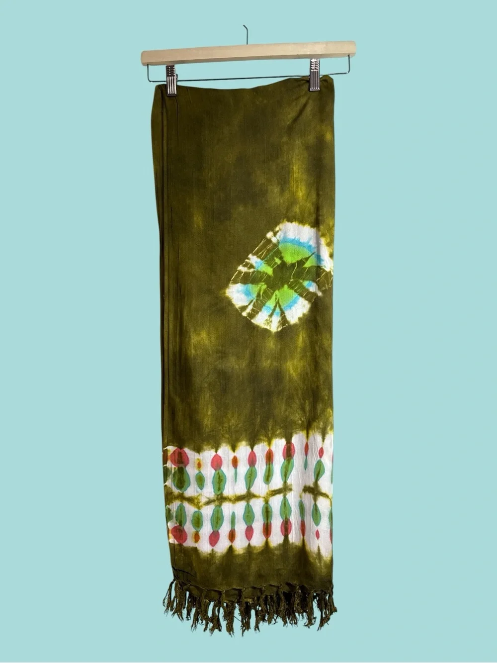 1 World Sarong Full Size Wrap Pareo Beach Cover Up Colorful Tie Dye Pattern OS